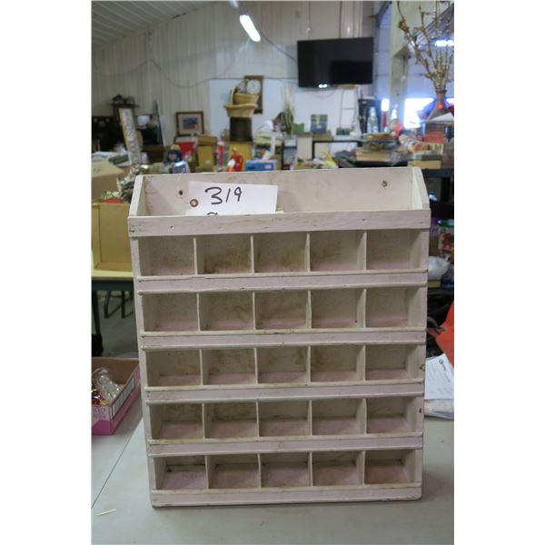 Wooden Bolt Shelf/Bin 20"W X 24"T X 4.5"D white