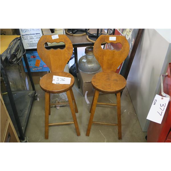 2 X Wood Stools