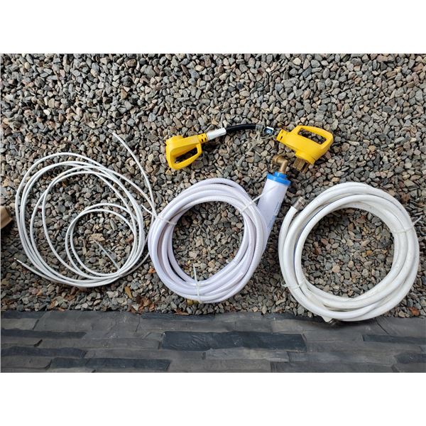 2 Potable Water Supply Hoses + Like New In-Line Filter + 50' Coaxial Cable + 30amp-50amp Electrical 