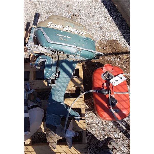 Scot Atwater 16HP Outboard Motor & Tank Tiller Steer
