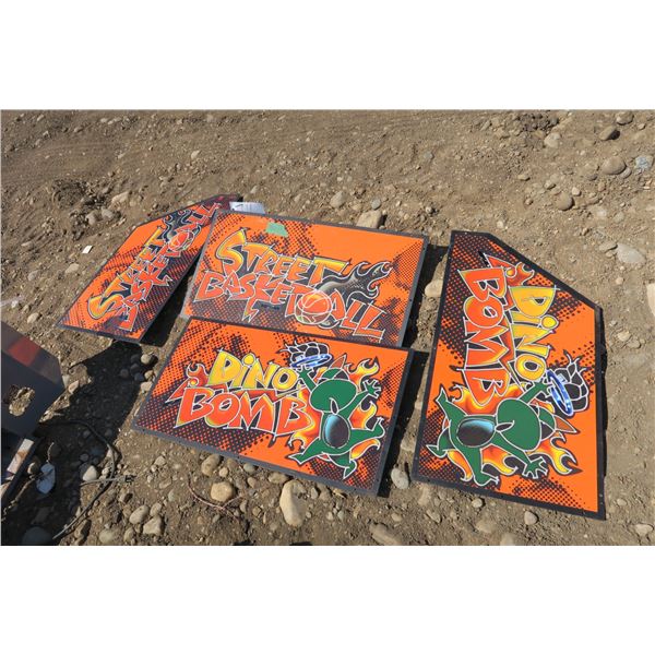 Basketball Game Metal Sign Set X4