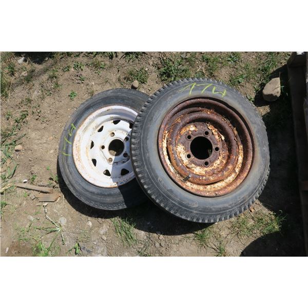 2 Trailer Tires and Rims - 4.8X12