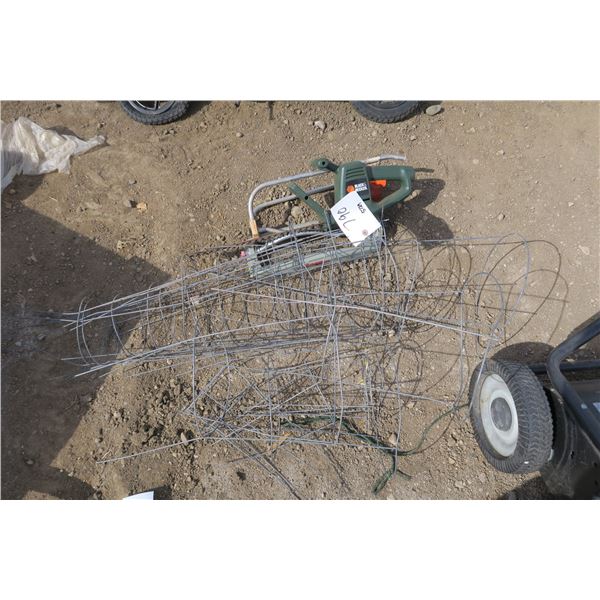 Tomato Cages, Lawn Sprinkler and Electric Hedge Trimmer