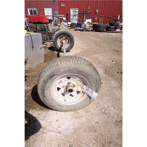 78 1/4" Trailer Axle with ST175/80R13 Tires