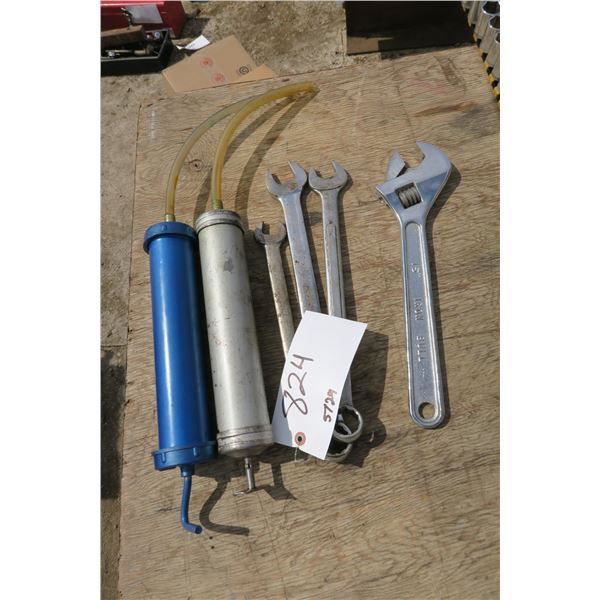 1X 15" Iron Bull Adjustable Wrence/ 3X Large Wrences/ 2X Transfer Pumps