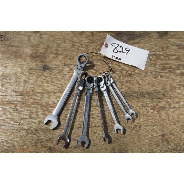 Flex Gear Angle Wrachet Wrench Set Standard 7 Piece