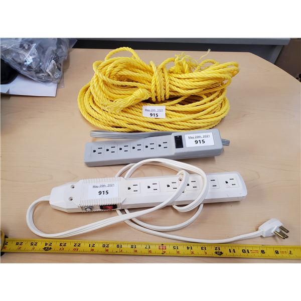 TWO POWER STRIPS & LOT OF ROPE
