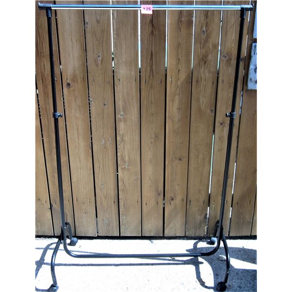 Adjustable clothes rack/hanger with plastic wheels