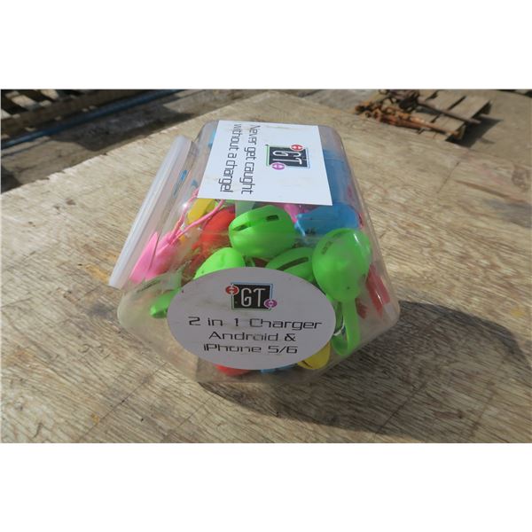 Box FULL of 2in1 Androis/iPhone 5/6 Hippo Keychain Charging Units - Multiple Colors