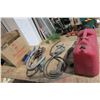 Image 1 : Box of Miscellaneous Car Tubes/Hoses/Components with oil syphon Pump and Gas Canister
