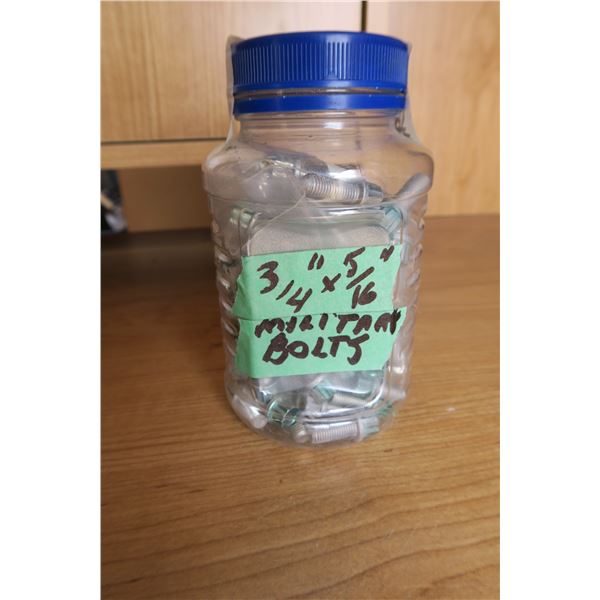 Jar of 3/4"x5/16" Military Bolts and Nuts