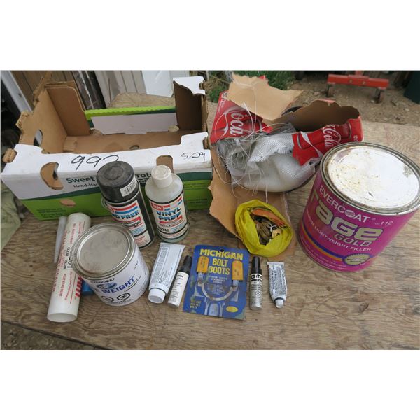 Box of Auto Body Supplies and Fender Bolts