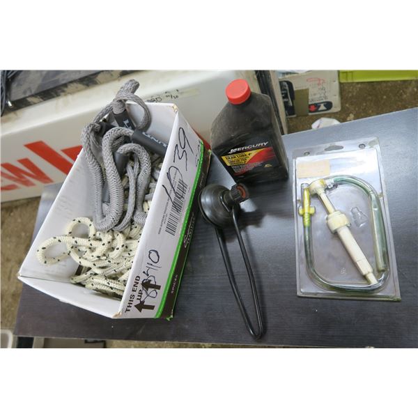Gear Lube Oil Pump and Oil, Engine Muffs and Misc Rope