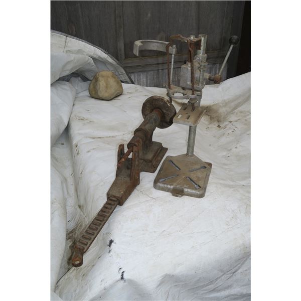 Antique Drill & Drill Stand