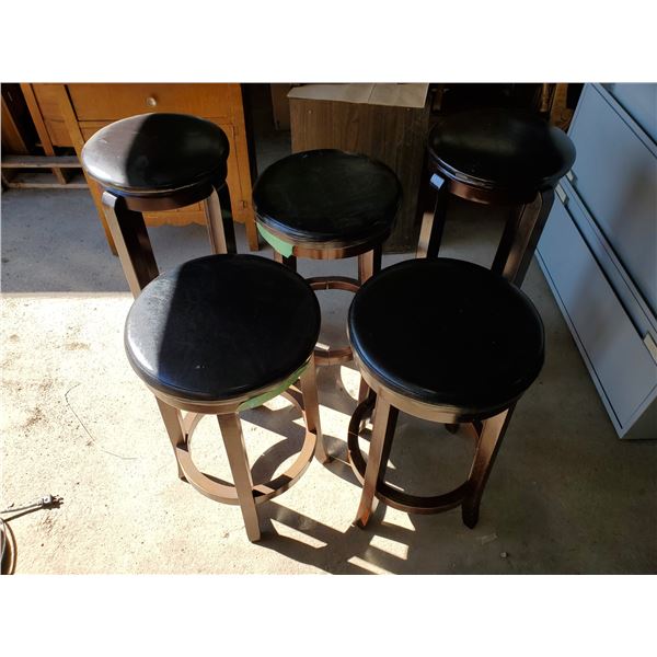 5 BAR STOOLS 2X30"H, 3X25"H