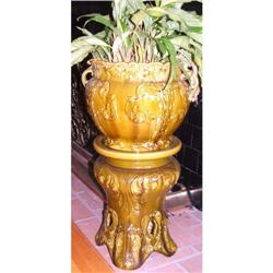 Majolica Jardiniere and Pedestal