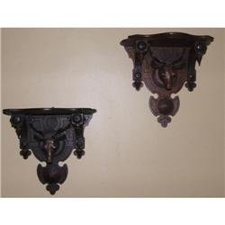 2 Black Forest Wall Shelves