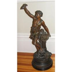 Charles Octave Levy White Metal Statue