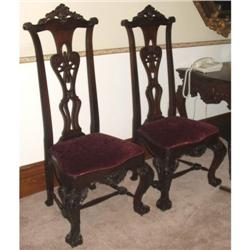 2 Chippendale Style Hall Chairs