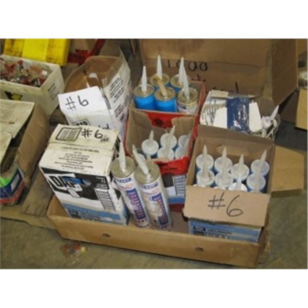 6 CASES OF DAP WINDOW/DOOR CAULKING (STORED INDOORS)