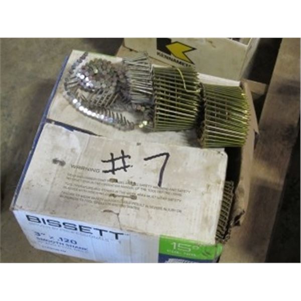 1 CASE OF 3" X 120 COIL NAILS