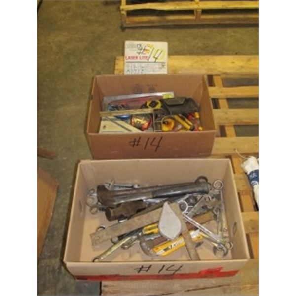 CHALK LINES; TAPE LINES; HAMMERS; SQUARES; WRENCHES; EAR PLUGS