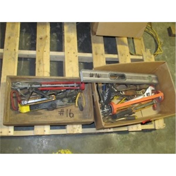 CRESCENTS; LEVEL; CAULK GUNS; DRAW PINS; PLIERS; VICE GRIPS; WRECKING BAR