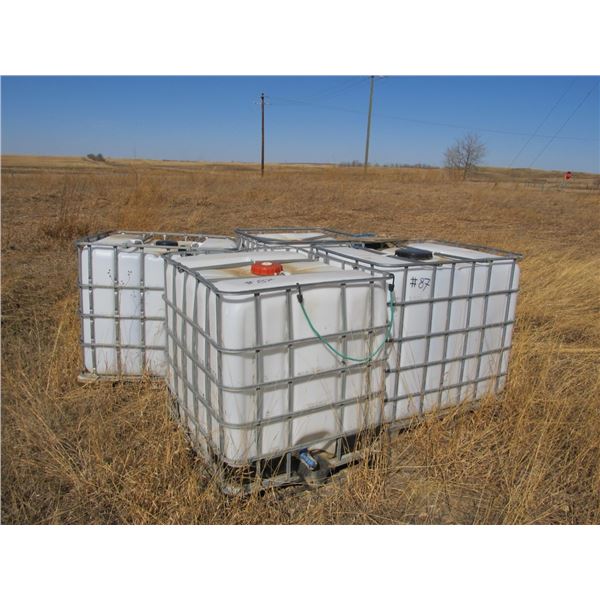 4 - 1000L POLY WATER TOTES