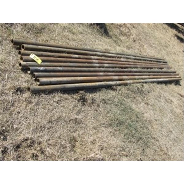 9 PIECES OF 2-3/8" STEEL PIPE