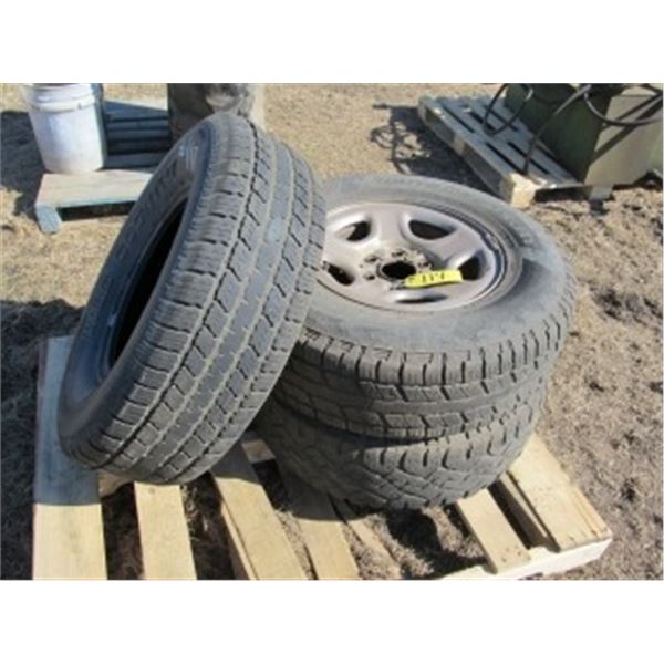 3 ASST 16" TIRES (2 ON RIMS)