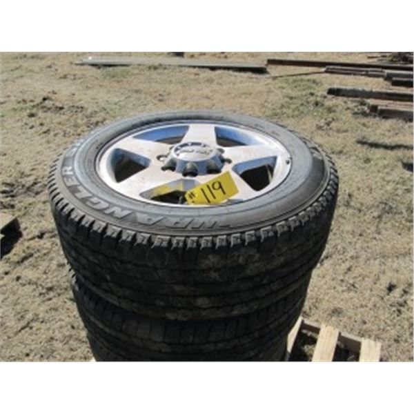 SET OF 4 - 265/60/R20 ON GM 8 BOLT RIMS