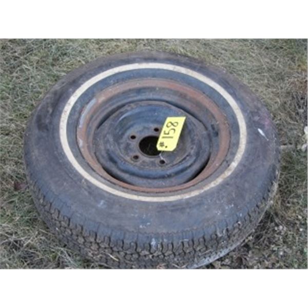 15" MOTOMASTER TIRE ON RIM (AS NEW)