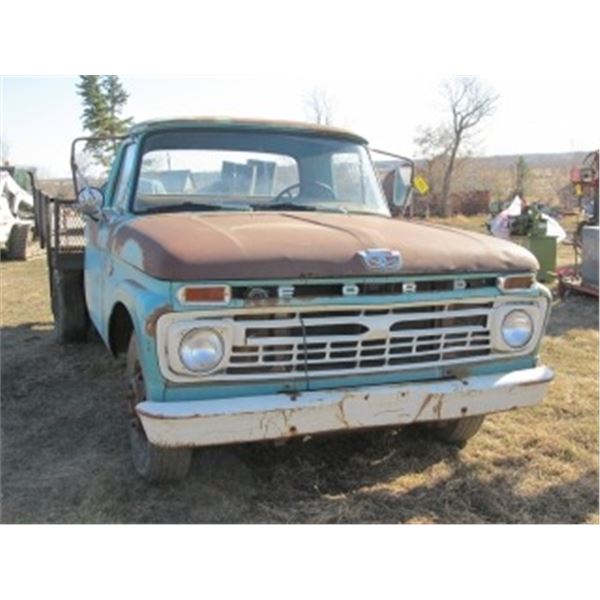 1966 FORD F350; V8 4 SPD; SHOWING APPROX 78938 MILES; PTO & HOIST