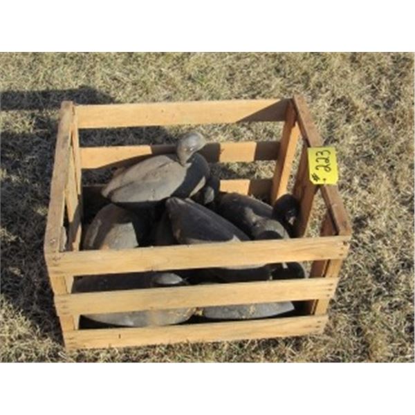 APPROX 9 PLASTIC DECOYS IN CRATE