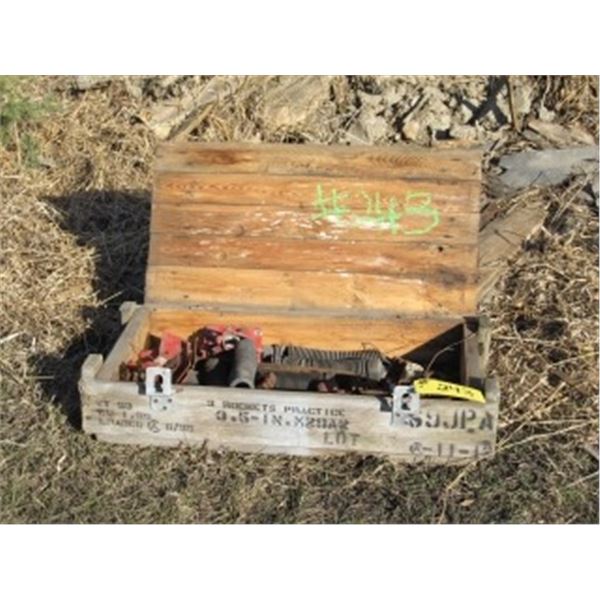 WOOD CRATE OF MISC GEARS & PARTS