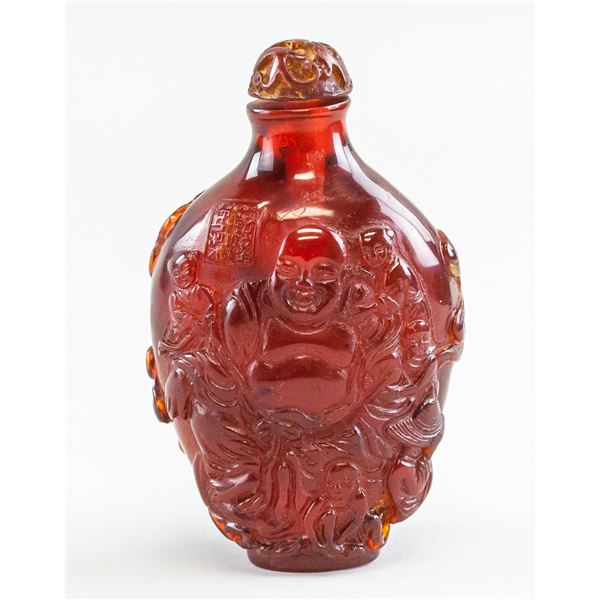 Chinese Red Peking Glass Snuff Bottle