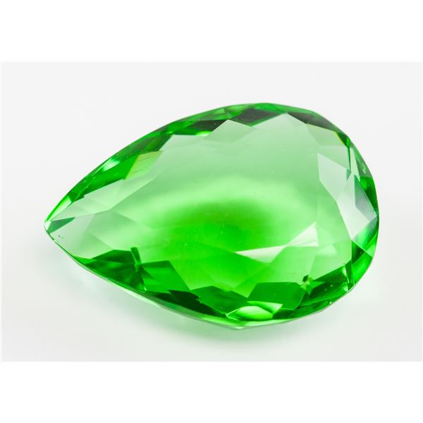 87.60ct Pear Cut Green Natural Peridot GGL