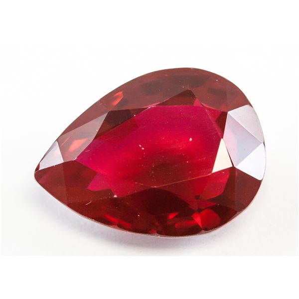 22.65ct Pear Cut Red Natural Ruby GGL