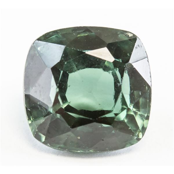 6.35ct Cushion Cut Dark Green Natural Sapphire GGL