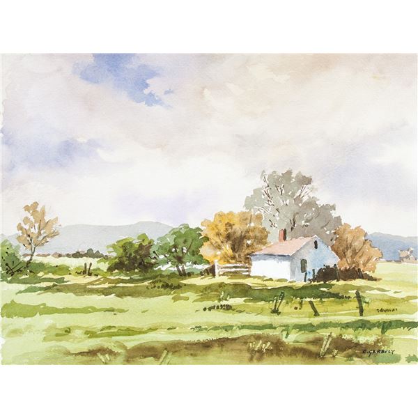 Edward Garbely 1908-1999 US Watercolor Landscape
