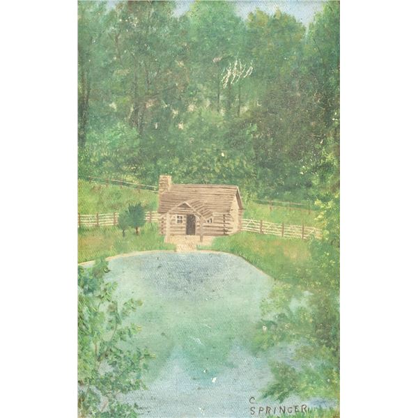 Signed C Springer Oil on Board Landscape