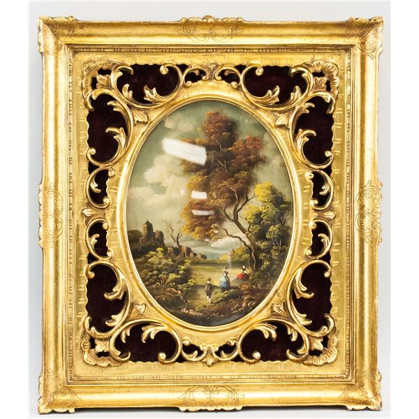Otto Von Thoren Austrian Gilt Framed Oil on Panel