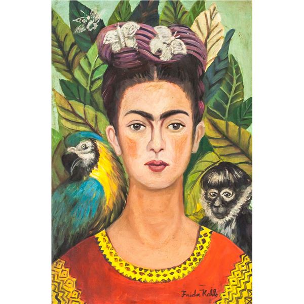 Frida Kahlo Mexican Modernist Oil on Canvas