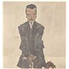 Image 1 : Egon Schiele Austrian Modernist Signed Linocut