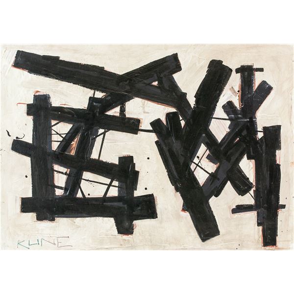 Franz Kline American Abstract Oil on Board