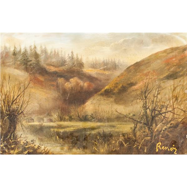 Signed Renoir Oil on Board CHARLES DURAND-RUEL