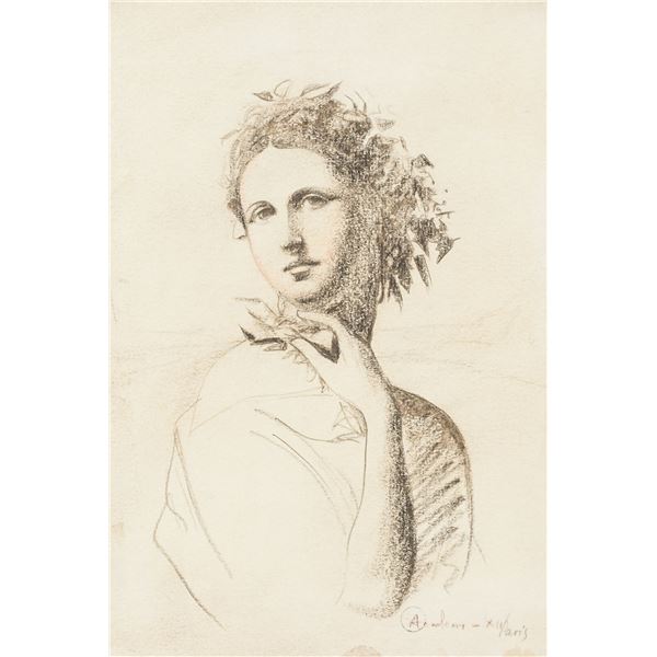 French Graphite on Paper Portrait