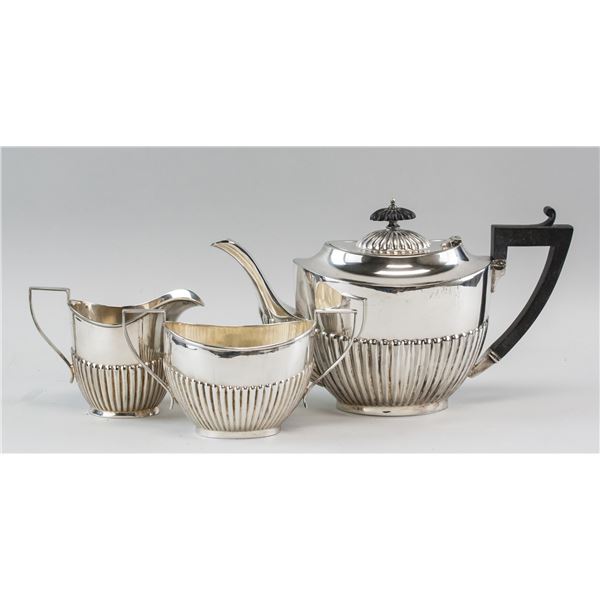Silver-Plated Teapot Set of Three Made in England