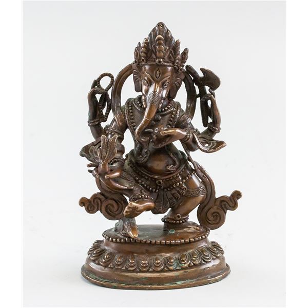 Indian Bronze Ganesha Statue with Thunderbolt MK