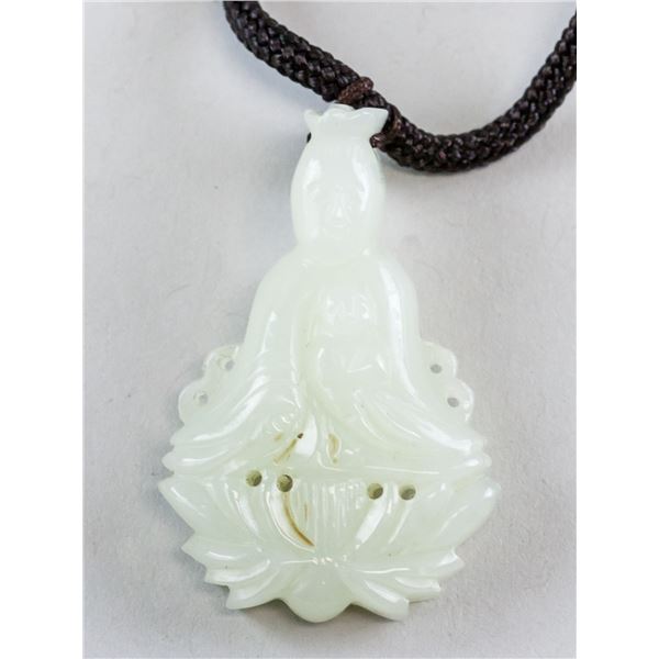 Chinese White Jade Carved Guanyin